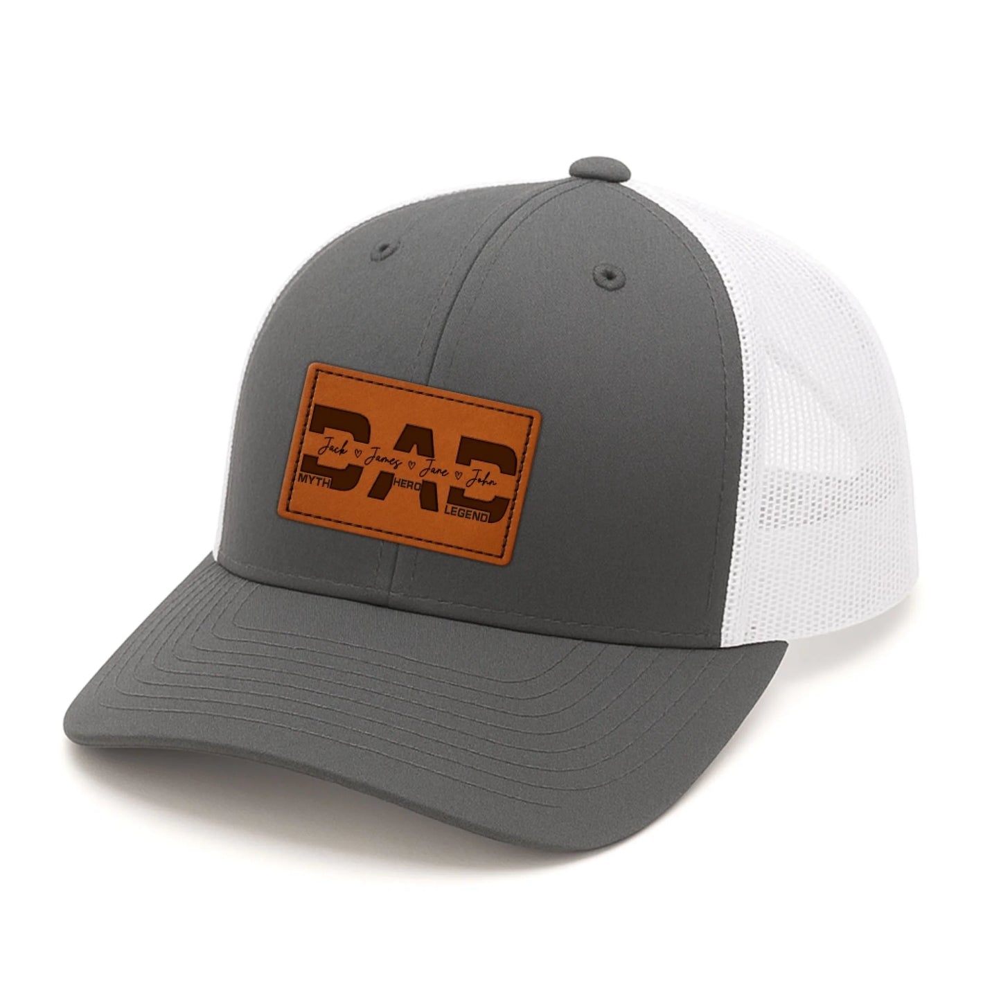Happy Father's Day - Personalized Leather Patch Hat, Custom Choo