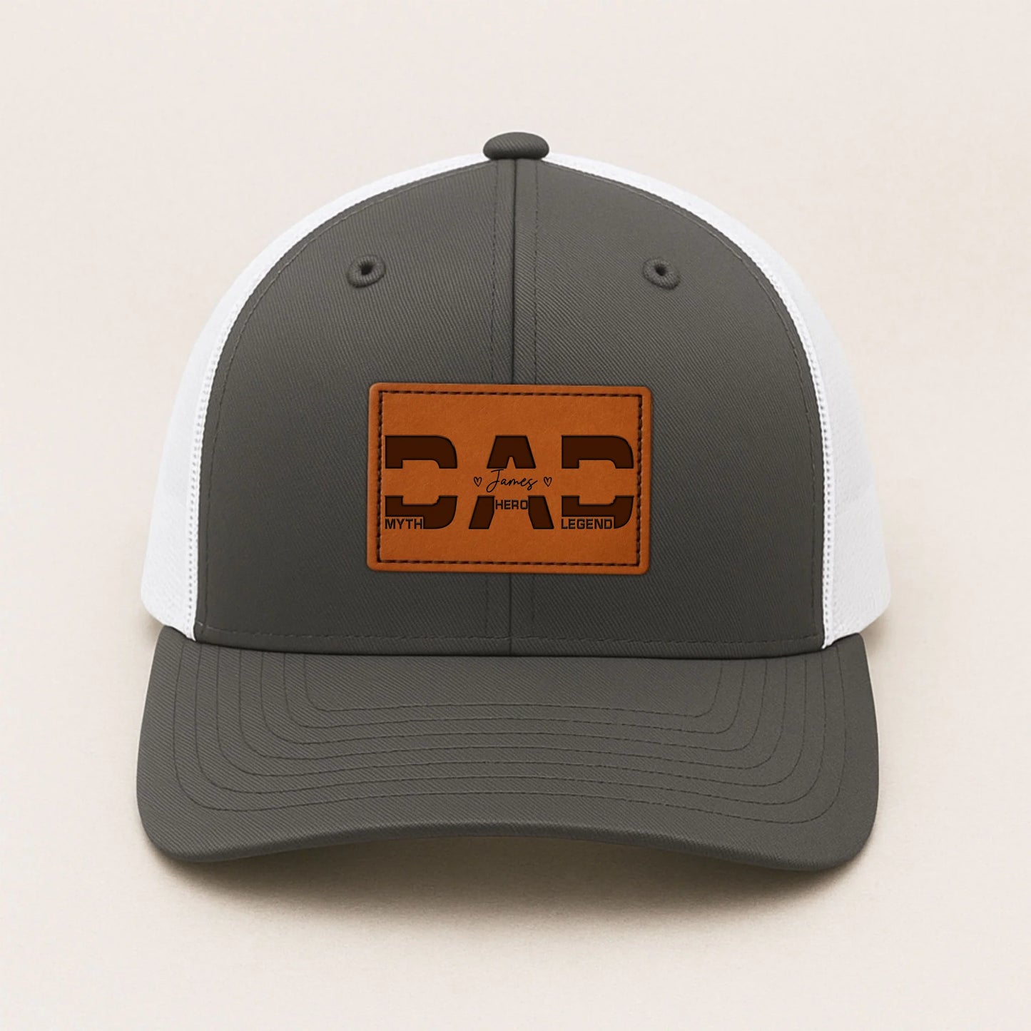 Happy Father's Day - Personalized Leather Patch Hat, Custom Choo