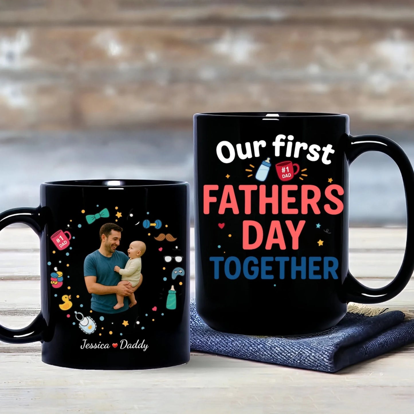Our First Father's Day Together, Mug Gift For Dad - Custom Choo