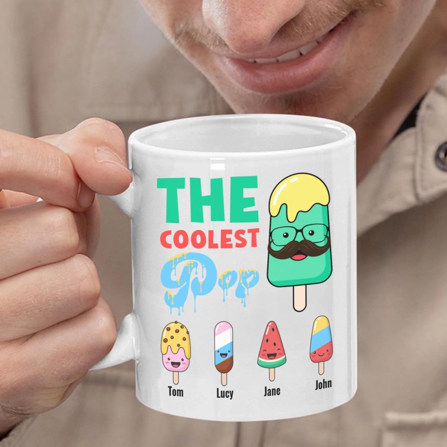 The Coolest Pop, Funny Mug, Gift for Dad - Custom Choo