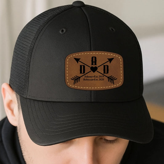 Happy father's day, Gift for Dad, Custom Name, Leather Patch Hat, Custom Choo