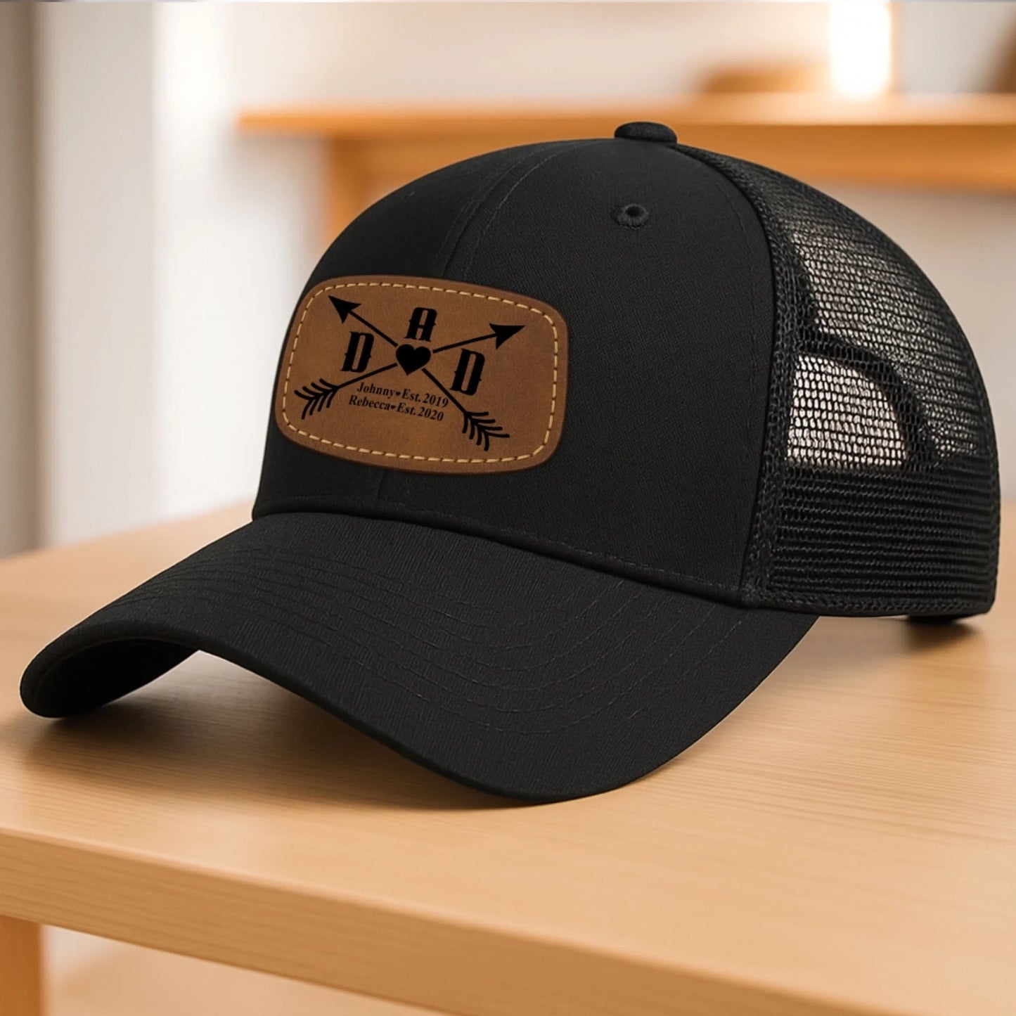 Happy father's day, Gift for Dad, Custom Name, Leather Patch Hat, Custom Choo