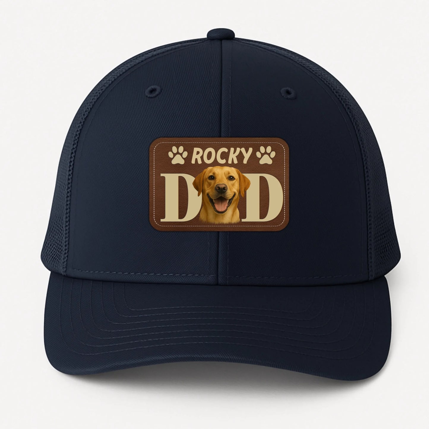 Custom Dog Dad Leather Patch Hat, Custom Pet Photo Hat,Dog Dad Gift, Personalized Dog Name Photo, Custom Choo