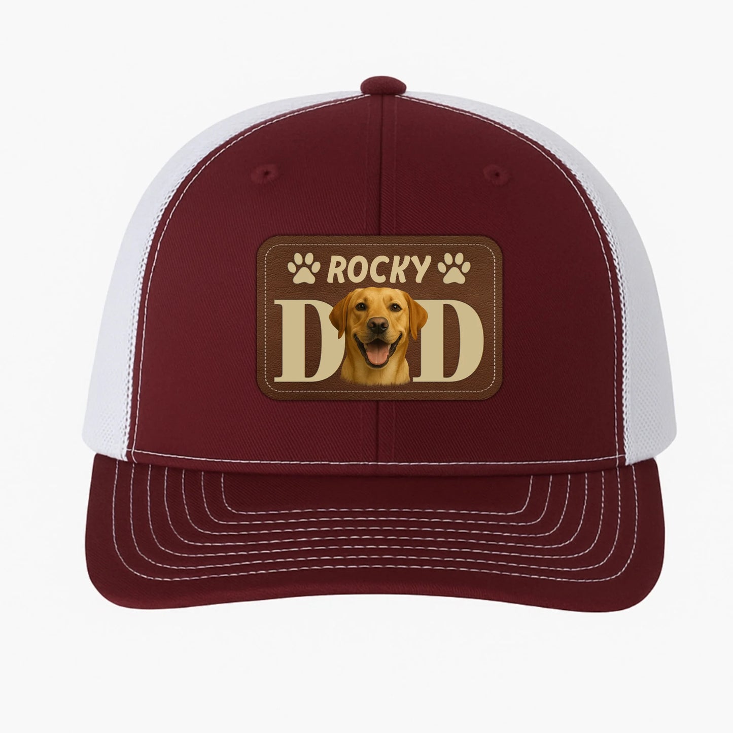 Custom Dog Dad Leather Patch Hat, Custom Pet Photo Hat,Dog Dad Gift, Personalized Dog Name Photo, Custom Choo