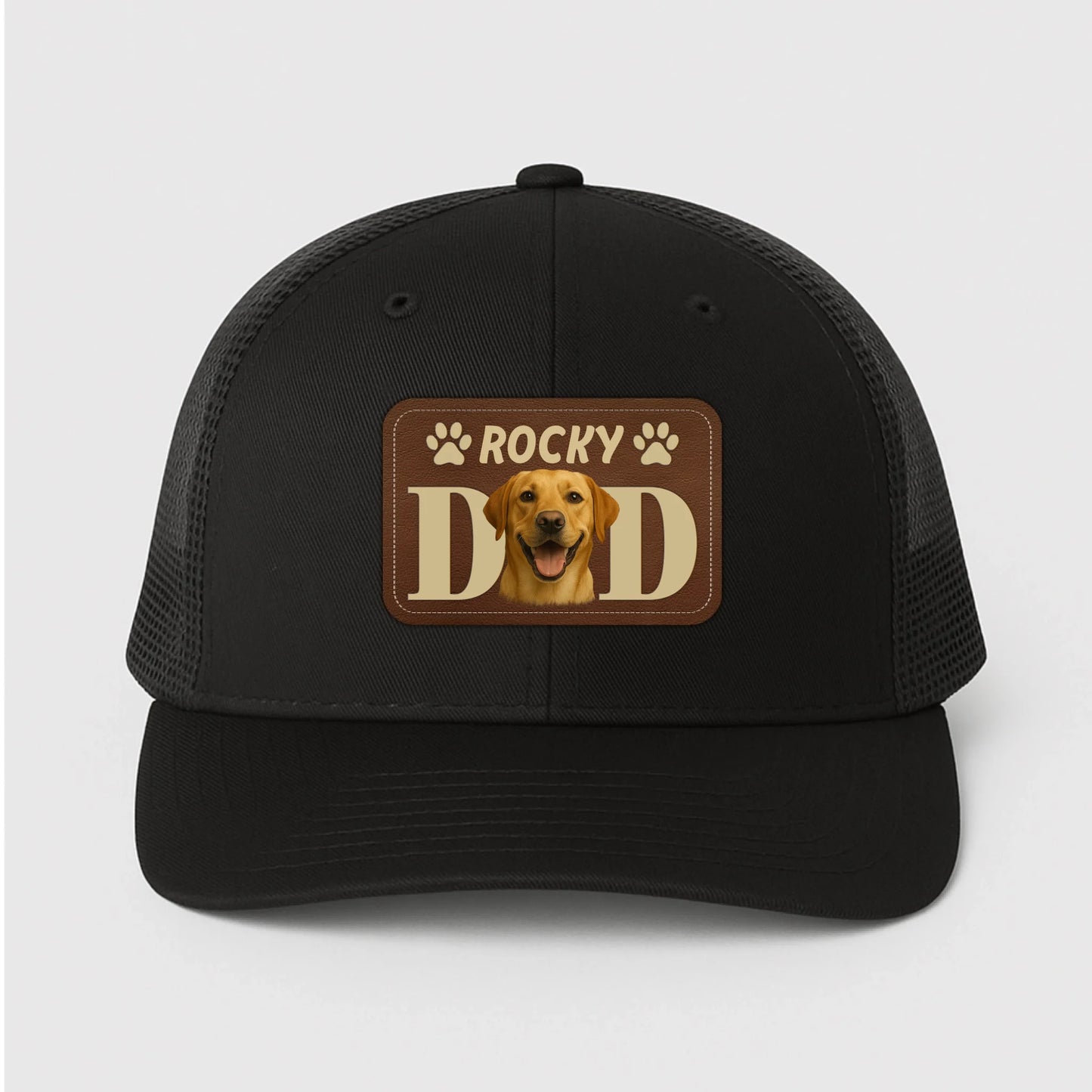 Custom Dog Dad Leather Patch Hat, Custom Pet Photo Hat,Dog Dad Gift, Personalized Dog Name Photo, Custom Choo