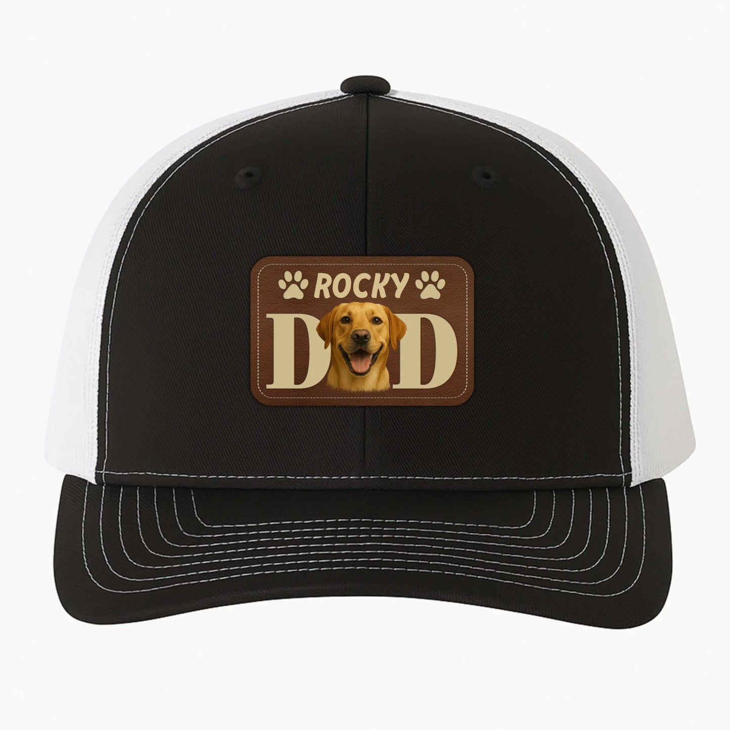 Custom Dog Dad Leather Patch Hat, Custom Pet Photo Hat,Dog Dad Gift, Personalized Dog Name Photo, Custom Choo