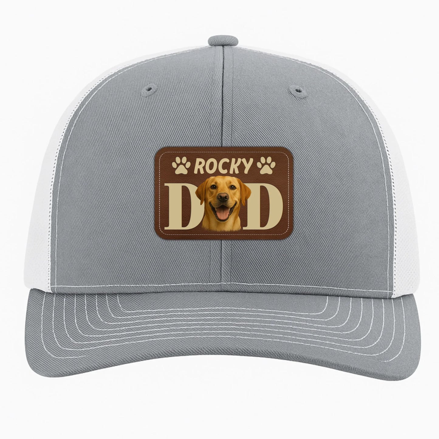 Custom Dog Dad Leather Patch Hat, Custom Pet Photo Hat,Dog Dad Gift, Personalized Dog Name Photo, Custom Choo