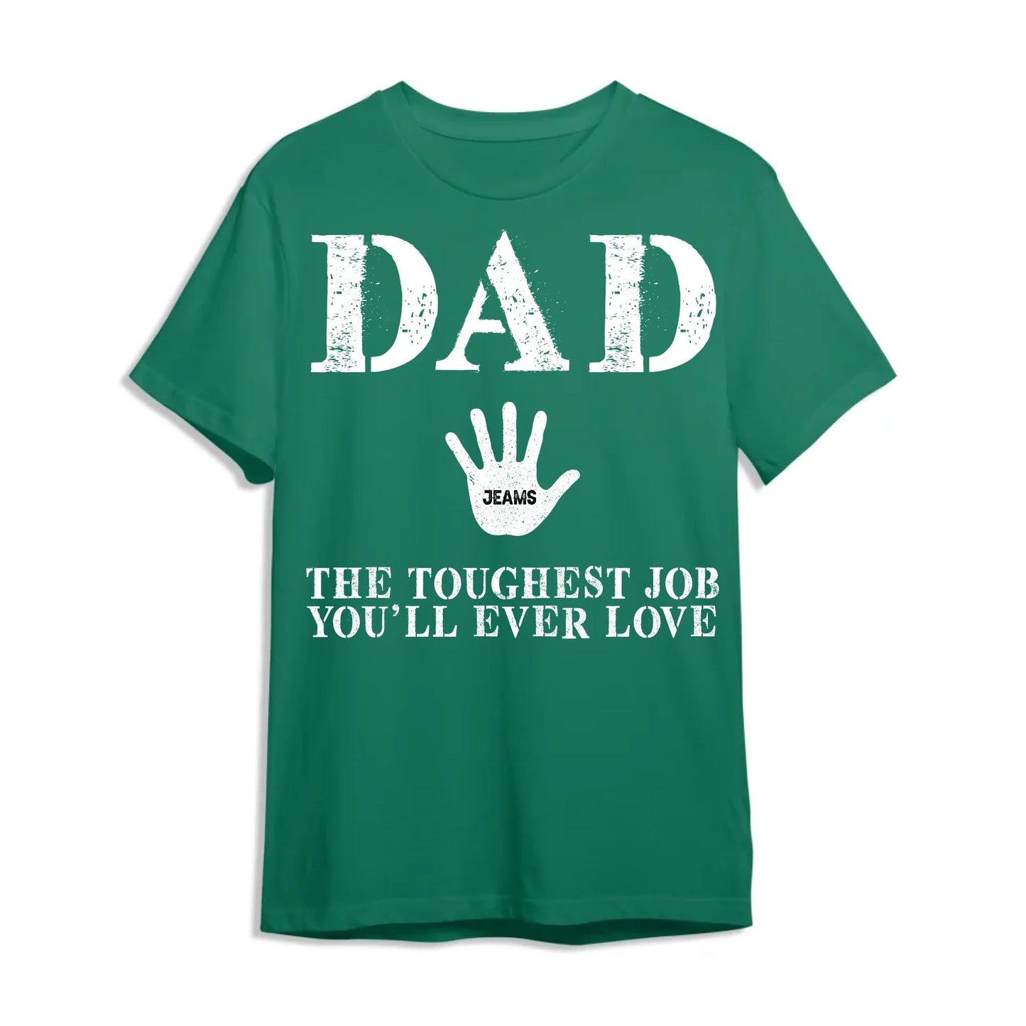 Dad Handprint Shirt – Custom Kids' Names | The Toughest Job You'll Ever Love - Custom Choo