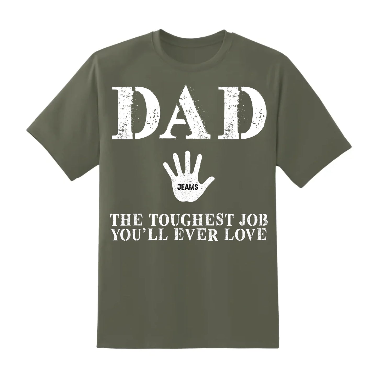 Dad Handprint Shirt – Custom Kids' Names | The Toughest Job You'll Ever Love - Custom Choo