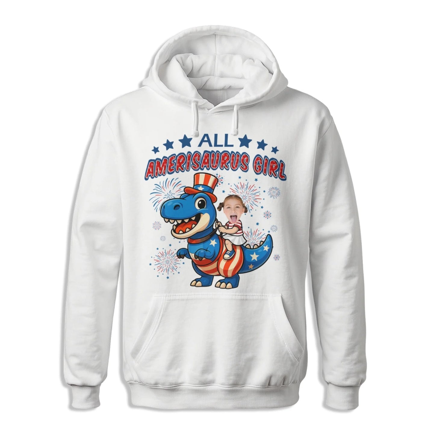 Personalized Photo All Amerisaurus Family, Happy 4th Of Family - Custom Choo