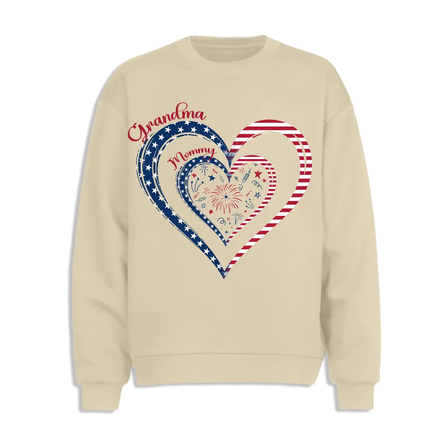 Personalized Heart Flag Shirt for Grandma and Mom – Add Grandkids’ Names & Photos - Custom Choo