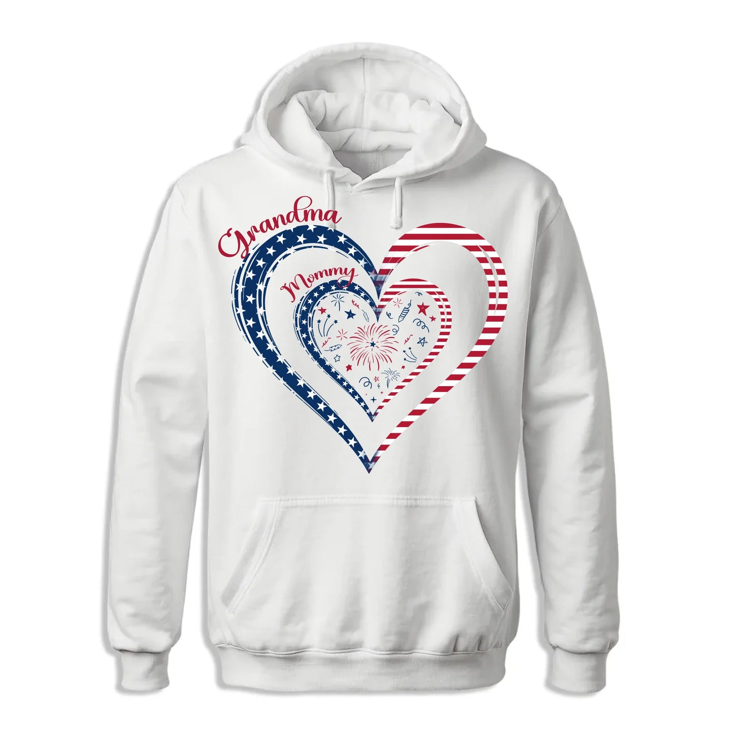 Personalized Heart Flag Shirt for Grandma and Mom – Add Grandkids’ Names & Photos - Custom Choo