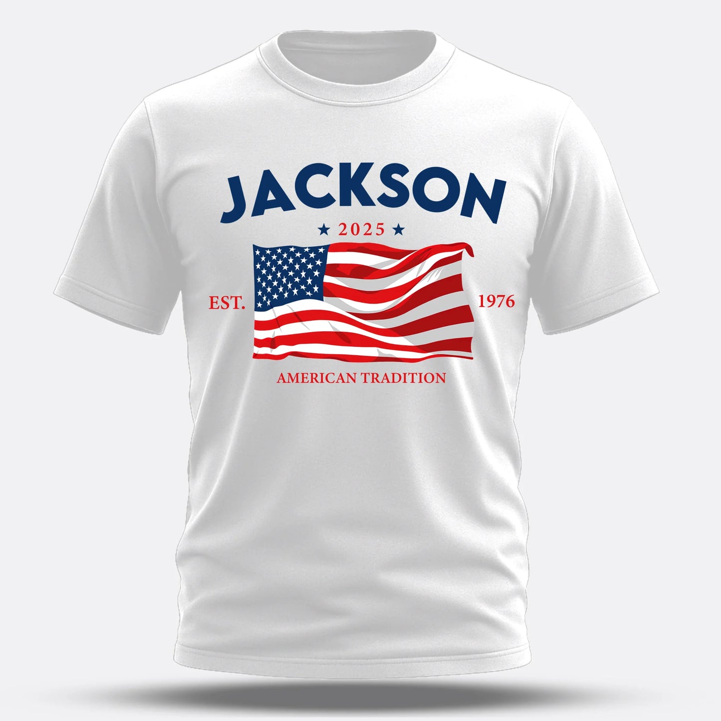 Custom American Tradition Family Shirt – Personalized Name & Birth Year USA Flag Tee - Custom Choo