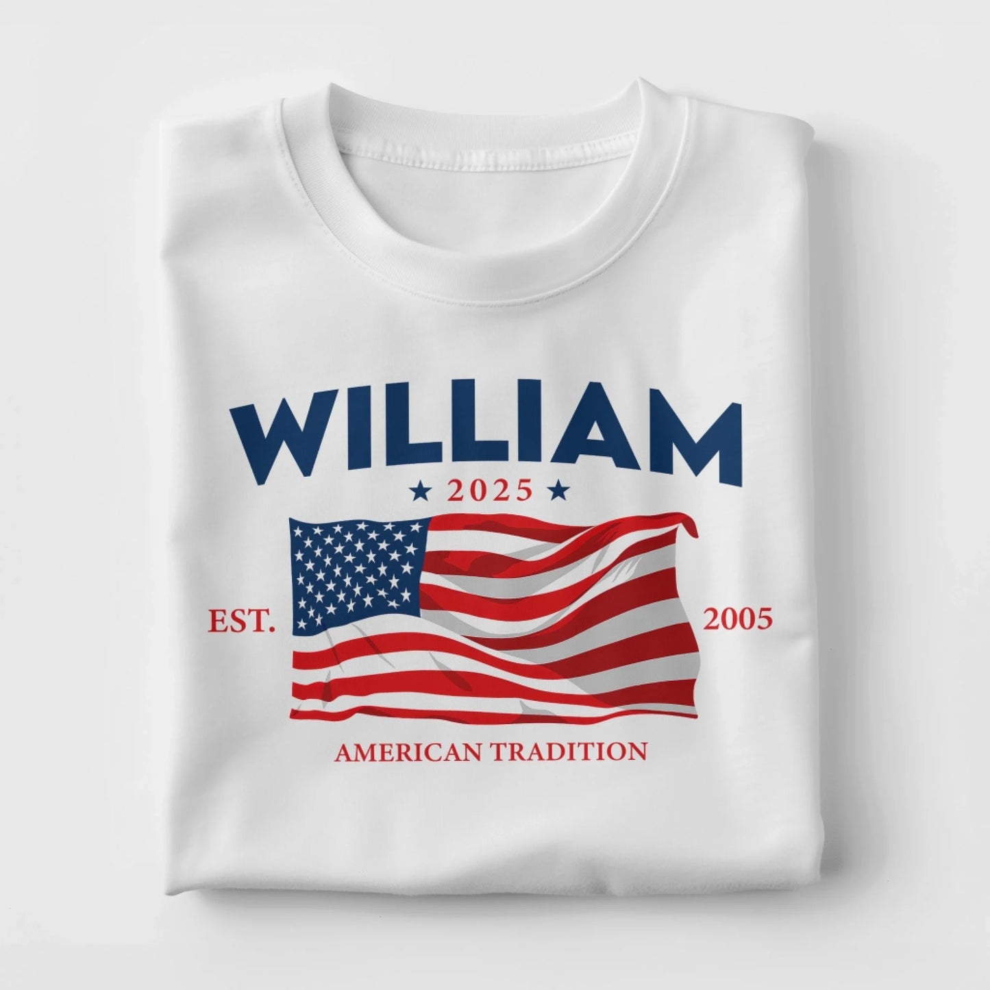 Custom American Tradition Family Shirt – Personalized Name & Birth Year USA Flag Tee - Custom Choo