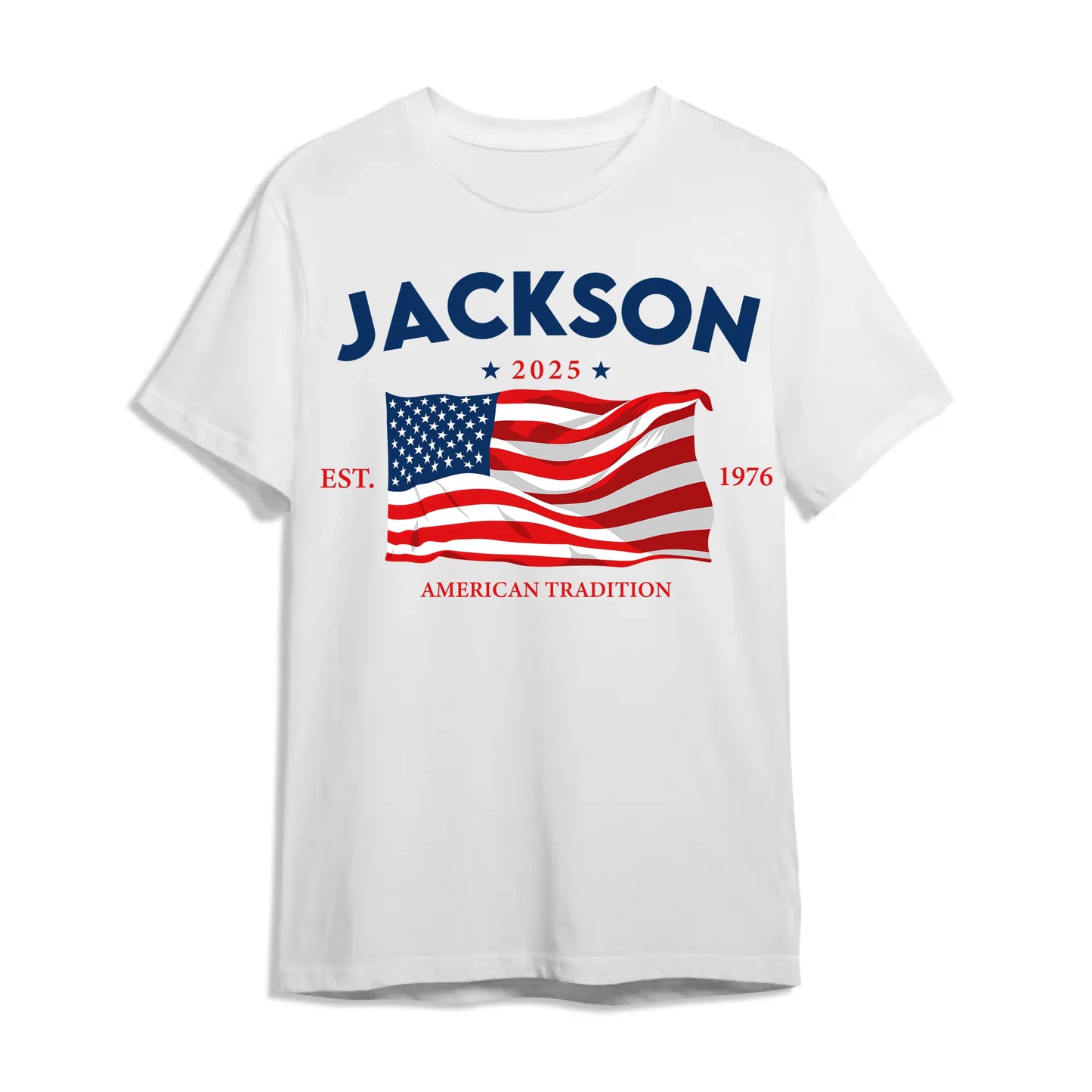 Custom American Tradition Family Shirt – Personalized Name & Birth Year USA Flag Tee - Custom Choo