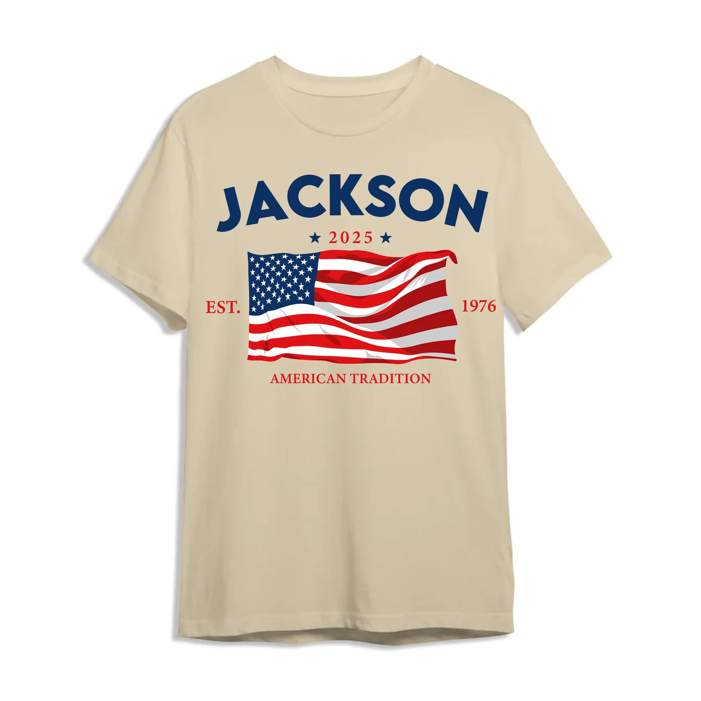 Custom American Tradition Family Shirt – Personalized Name & Birth Year USA Flag Tee - Custom Choo