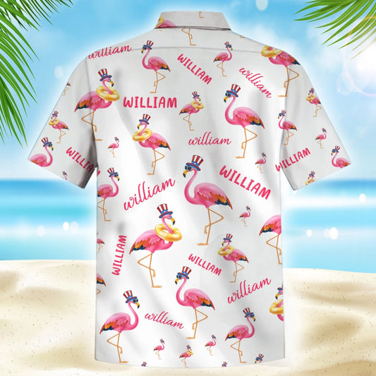 Personalized Name Flamingoes Hawaiian Shirt, Custom Choo
