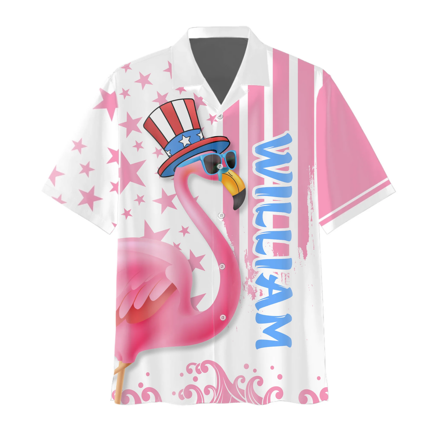 Custom Name Hawaiian Shirt – Flamingos Freedom for the 4th July, Custom Choo