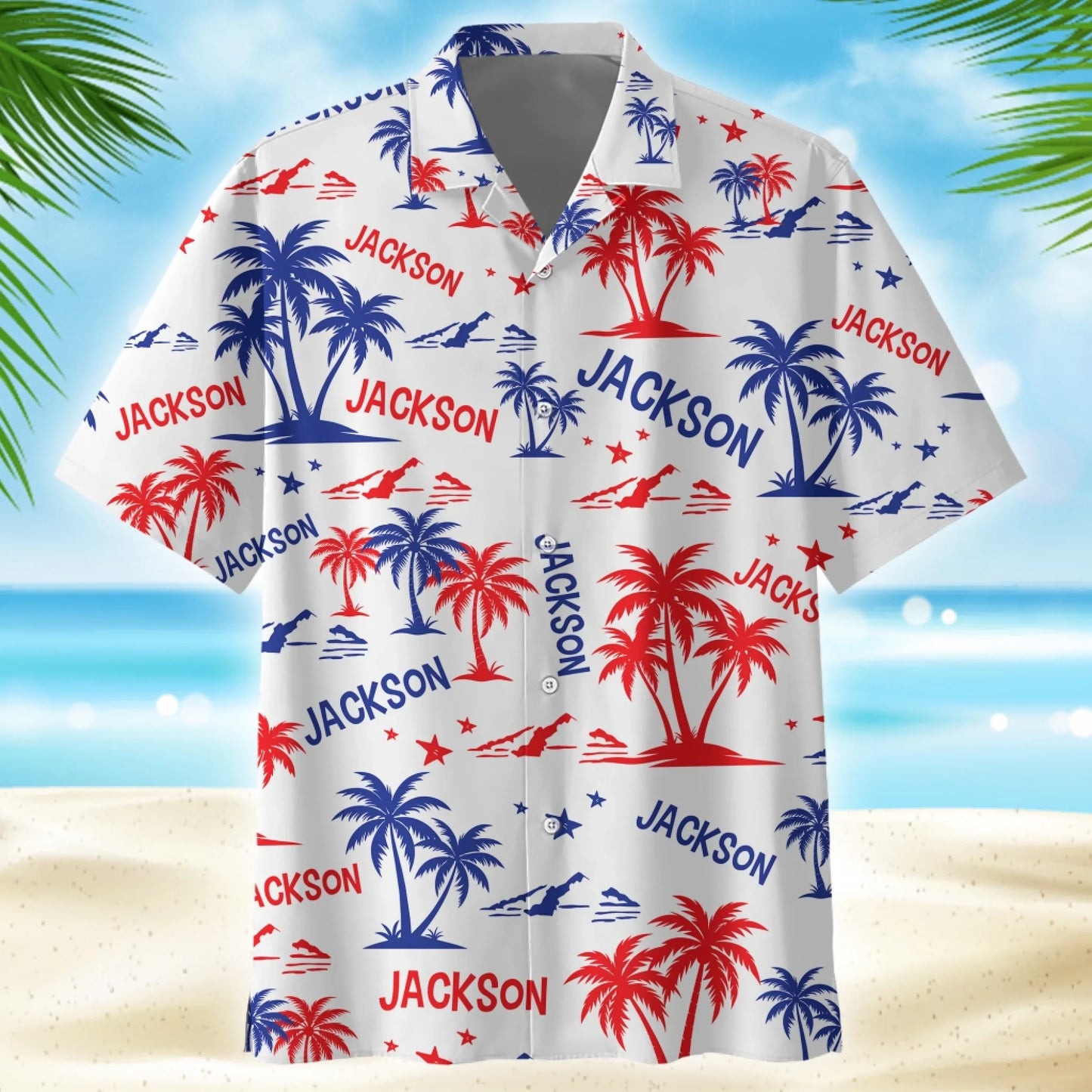 Custom Name Hawaiian Shirt – Tropical American Print, Custom Choo