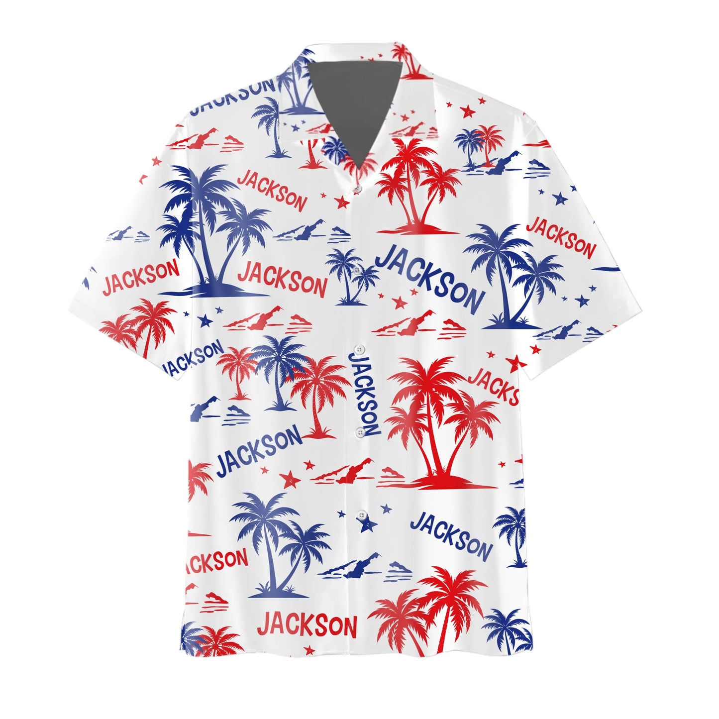 Custom Name Hawaiian Shirt – Tropical American Print, Custom Choo