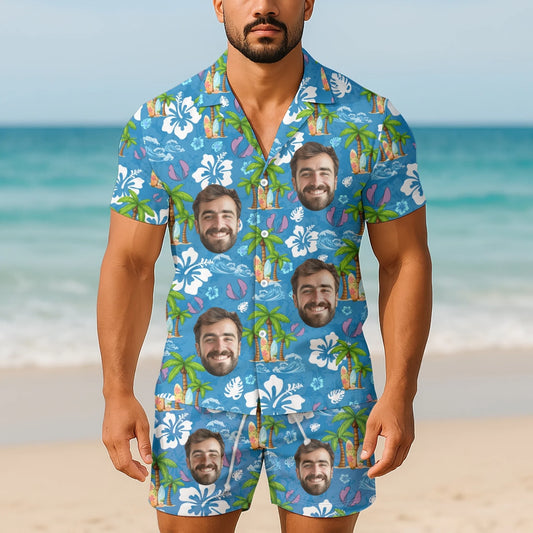 Custom Funny Face Couple for Man - Custom Photo Hawaiian Shirt, Custom Choo