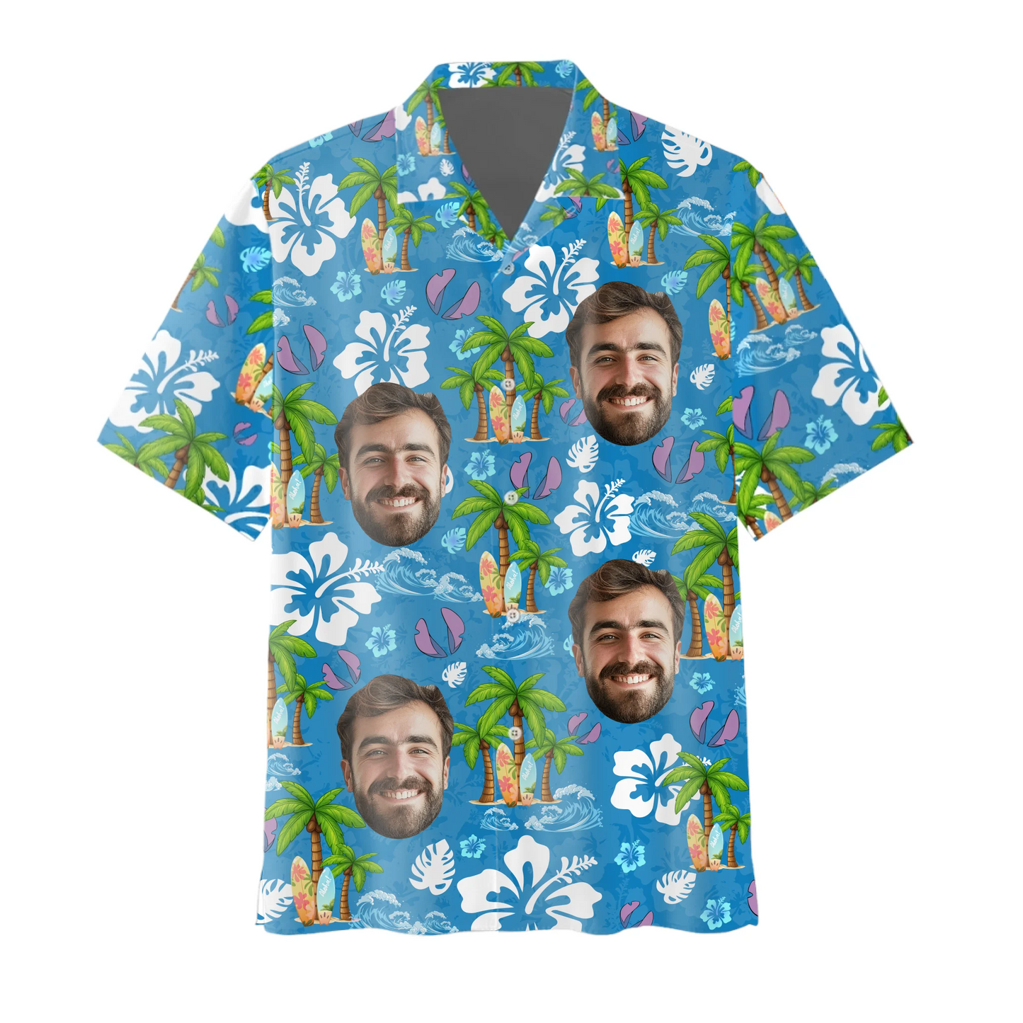 Custom Funny Face Couple for Man - Custom Photo Hawaiian Shirt - Custom Choo