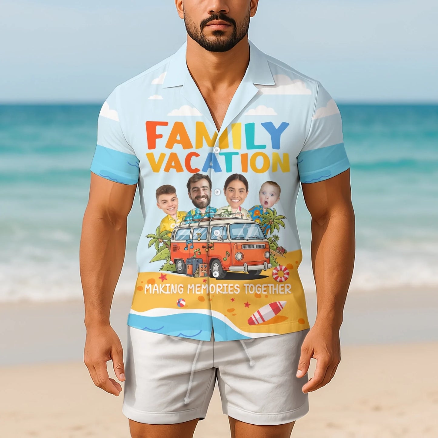 Family Vacation Memories – Personalized Photo Hawaiian Shirts - Custom Choo