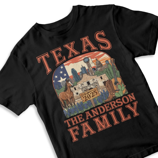 Personalized Texas Travel Shirt – Matching Family Vacation T-Shirt, Custom Choo