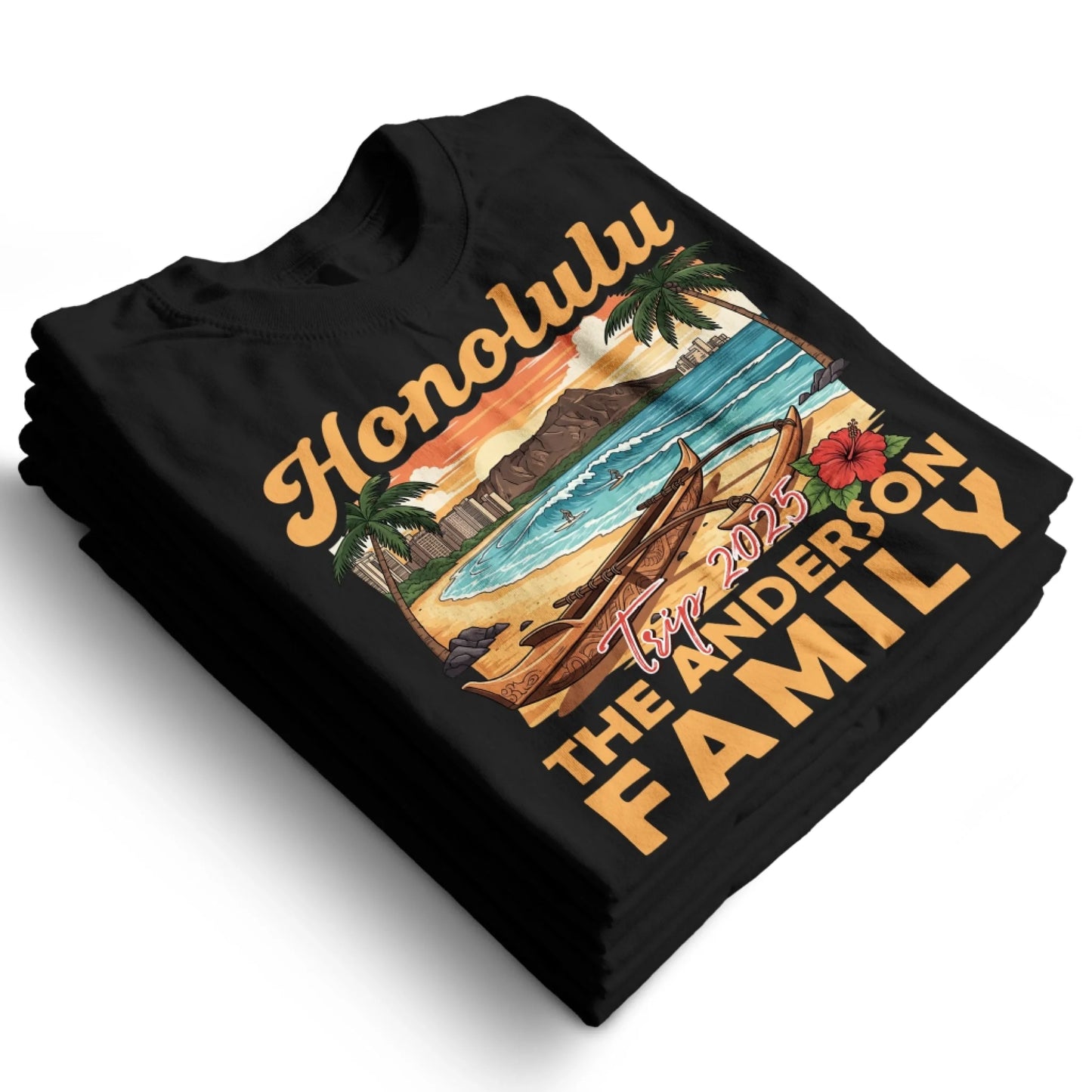 Personalized Honolulu Travel Shirt – Matching Family Vacation T-Shirt - Custom Choo