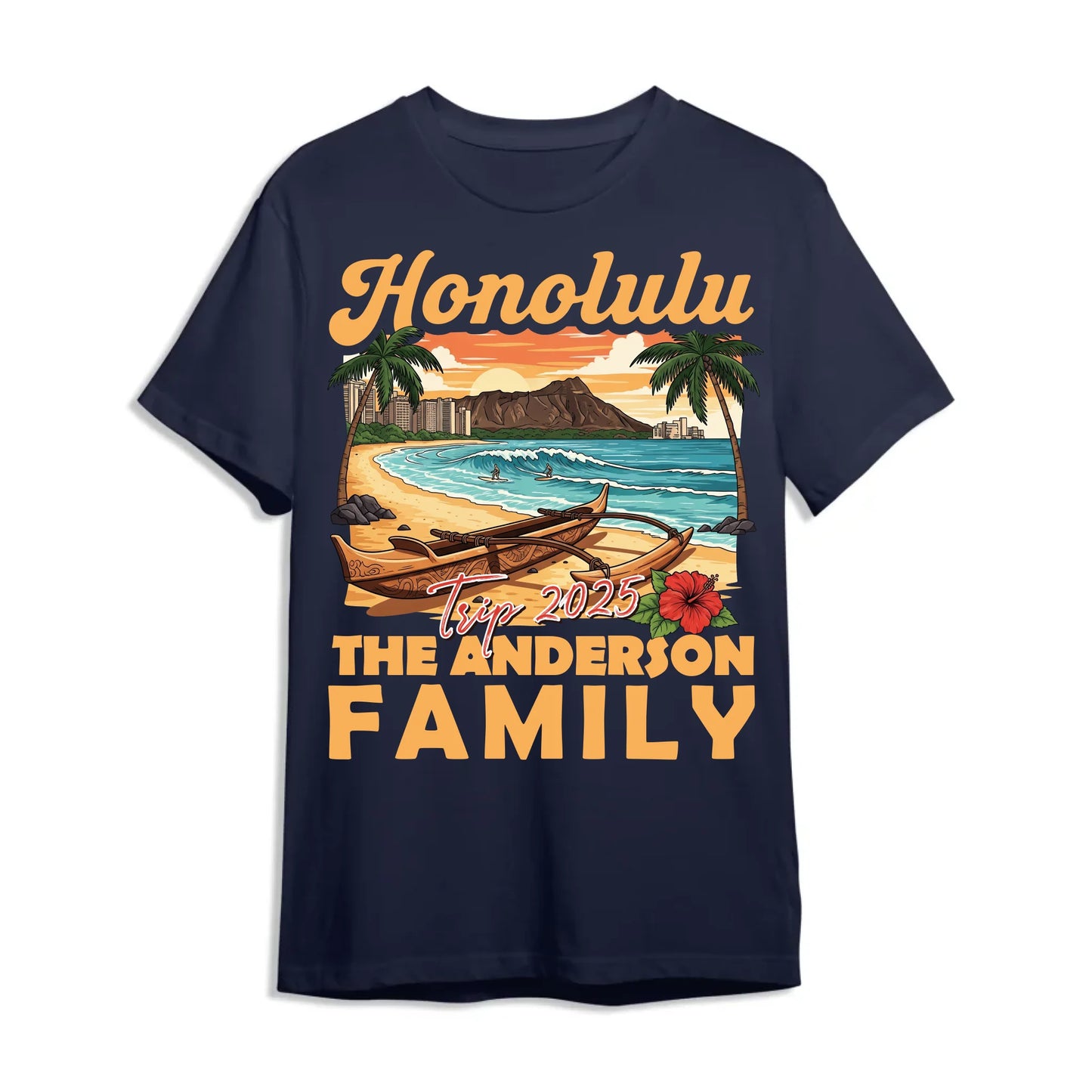 Personalized Honolulu Travel Shirt – Matching Family Vacation T-Shirt - Custom Choo