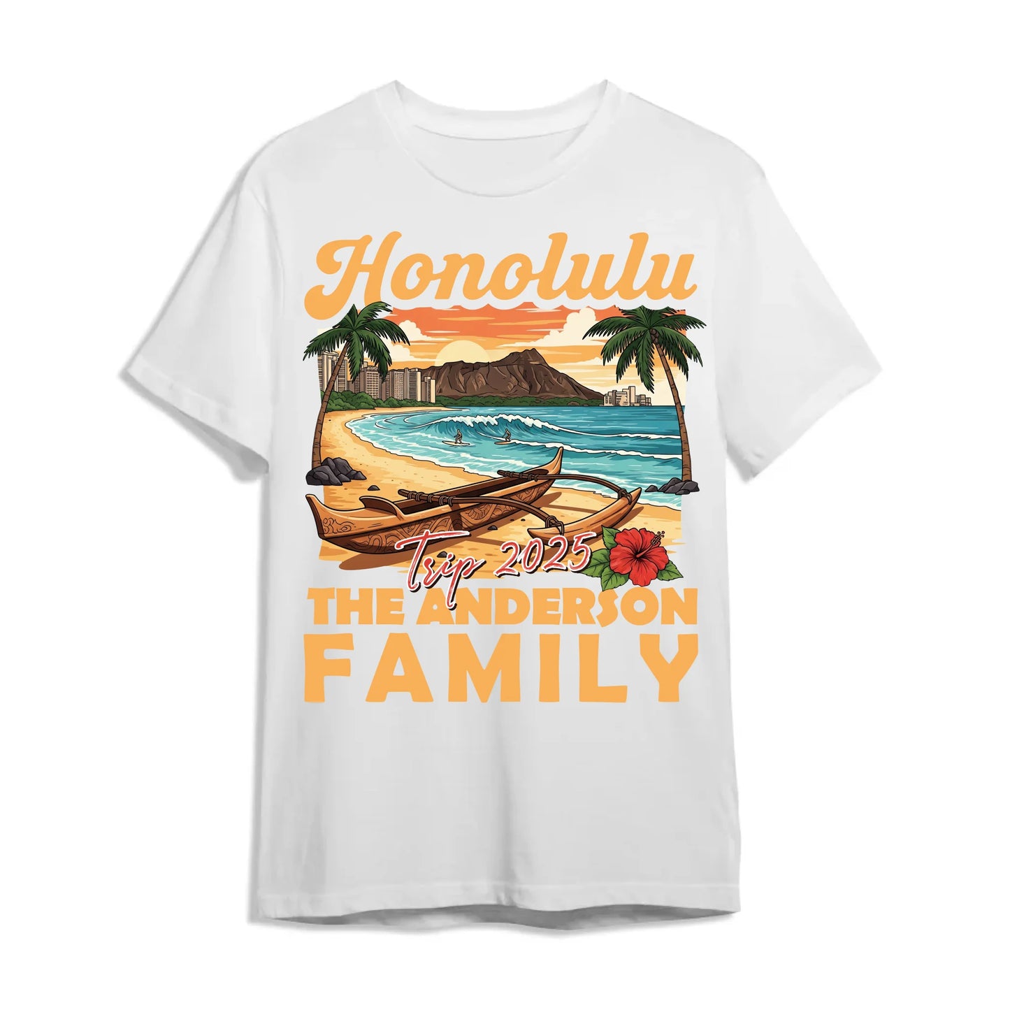 Personalized Honolulu Travel Shirt – Matching Family Vacation T-Shirt - Custom Choo