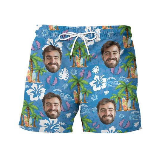 Personalized Couple Hawaiian Shorts – Funny Face Printed Shorts For Man, Custom Choo