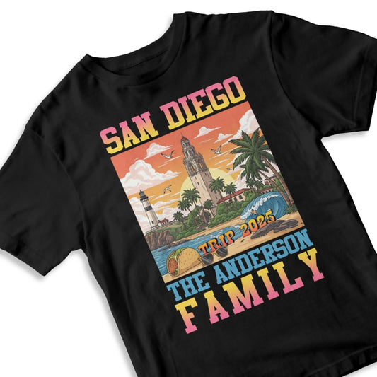 Personalized San Diego Travel Shirt – Matching Family Vacation T-Shirt, Custom Choo