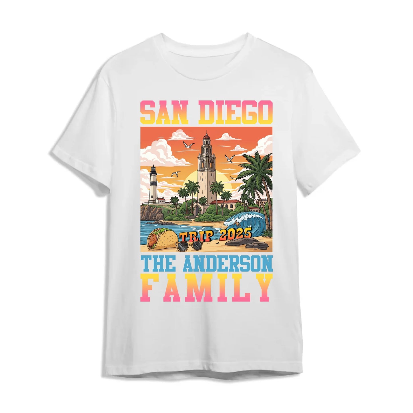 Personalized San Diego Travel Shirt – Matching Family Vacation T-Shirt - Custom Choo