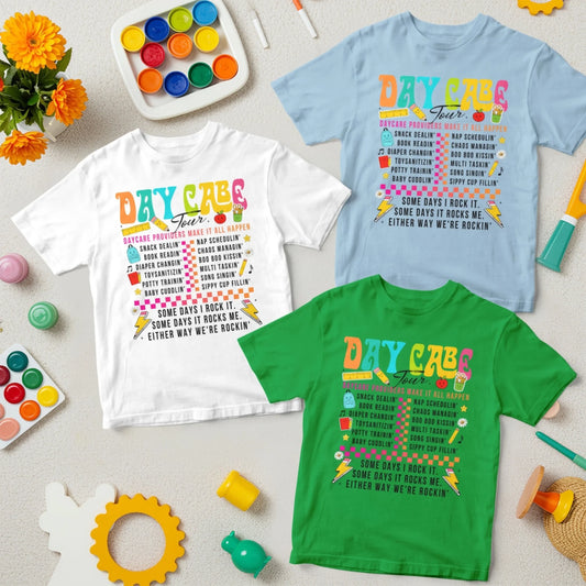 Daycare Providers Rock Tour Shirt – The Real Back to School Heroes, Custom Choo