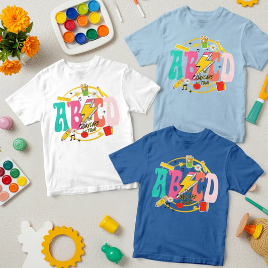 ABCD Daycare Tour Shirt – Back to School, Let’s Rock & Learn!, Custom Choo