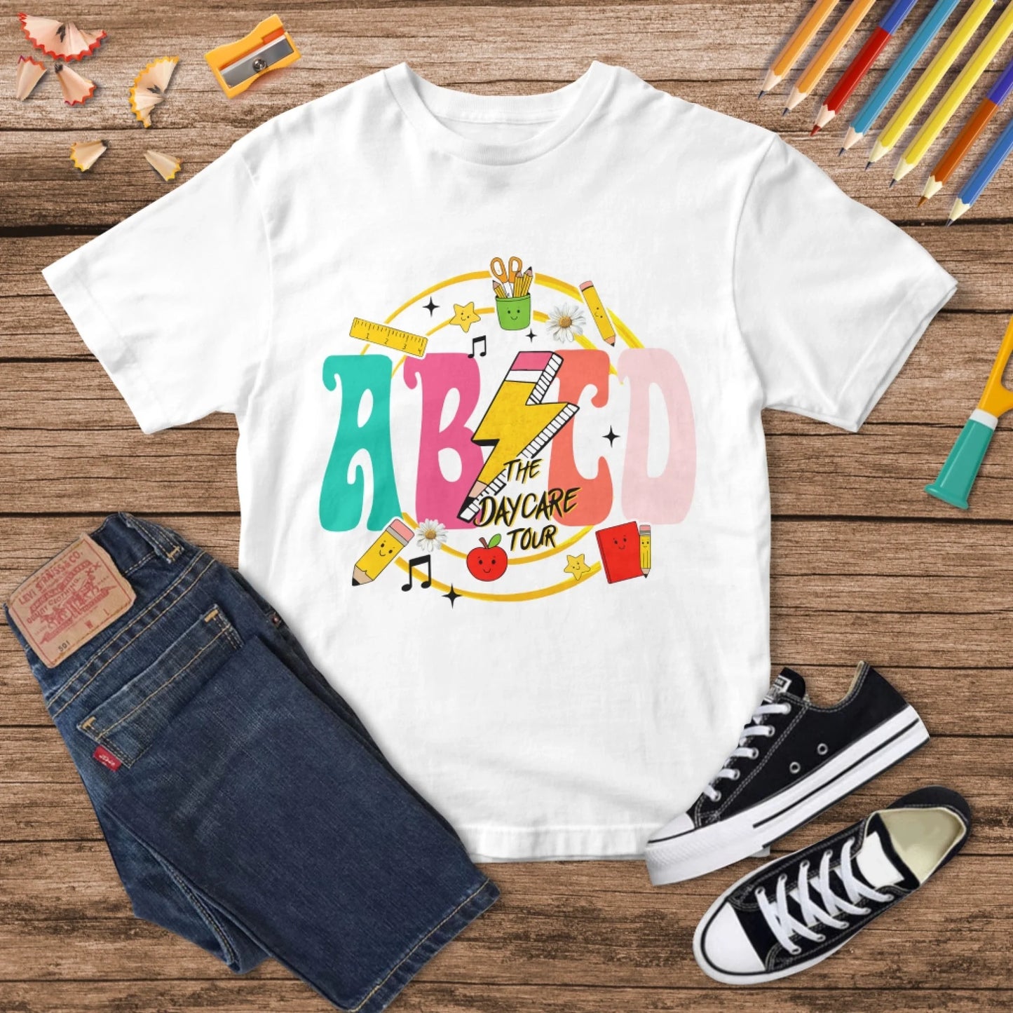 ABCD Daycare Tour Shirt – Back to School, Let’s Rock & Learn! - Custom Choo