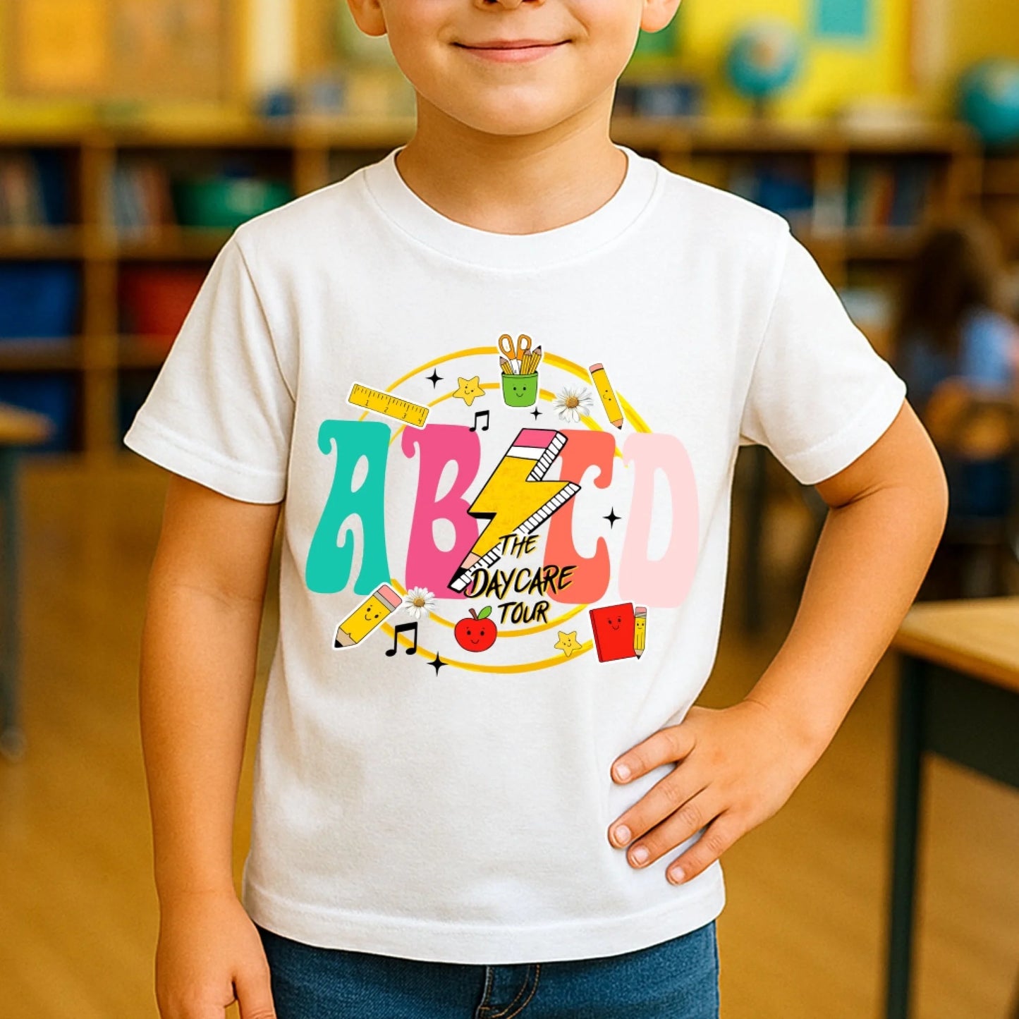 ABCD Daycare Tour Shirt – Back to School, Let’s Rock & Learn! - Custom Choo