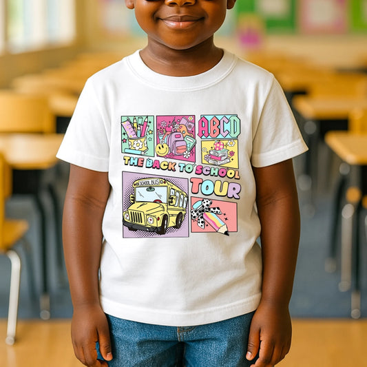 Back To School Tour Kids T-Shirt – Funny First Day of School Shirt, Custom Choo