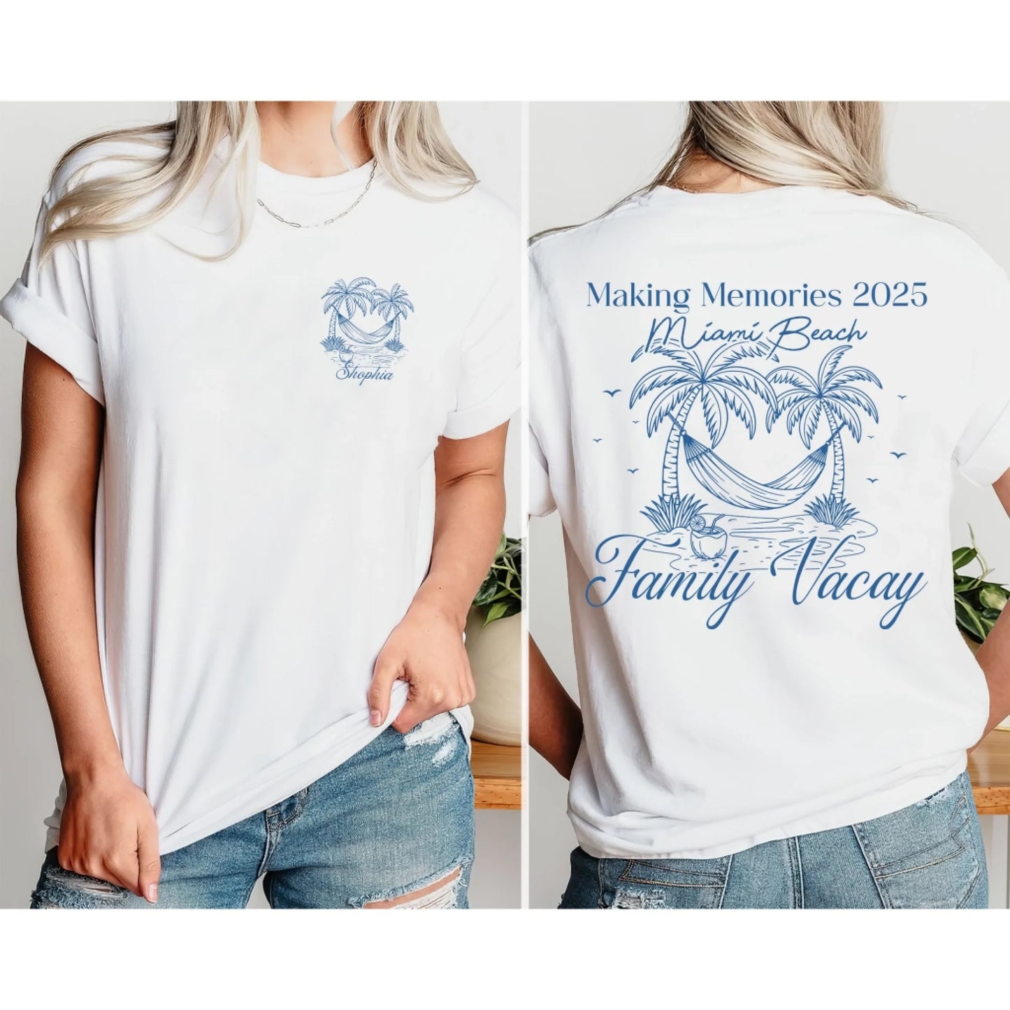 Making Memories Miami Beach - Personalized Name T-Shirt - Custom Choo