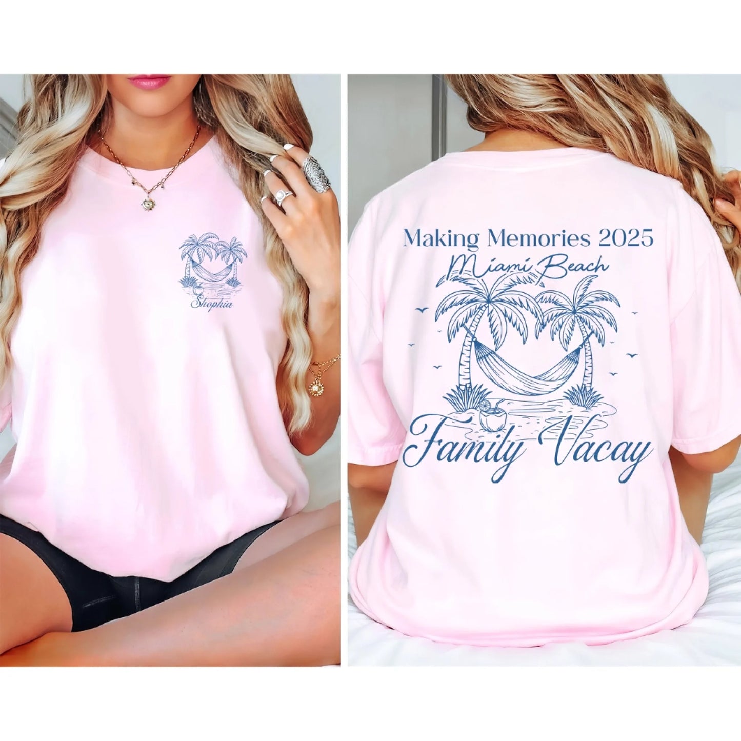 Making Memories Miami Beach - Personalized Name T-Shirt - Custom Choo