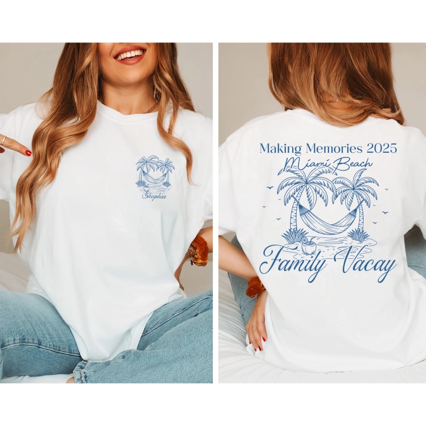 Making Memories Miami Beach - Personalized Name T-Shirt - Custom Choo
