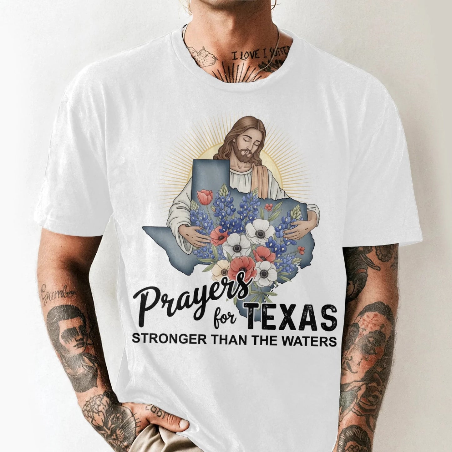 Stronger Than The Waters - Pray For Texas T-Shirt - Custom Choo