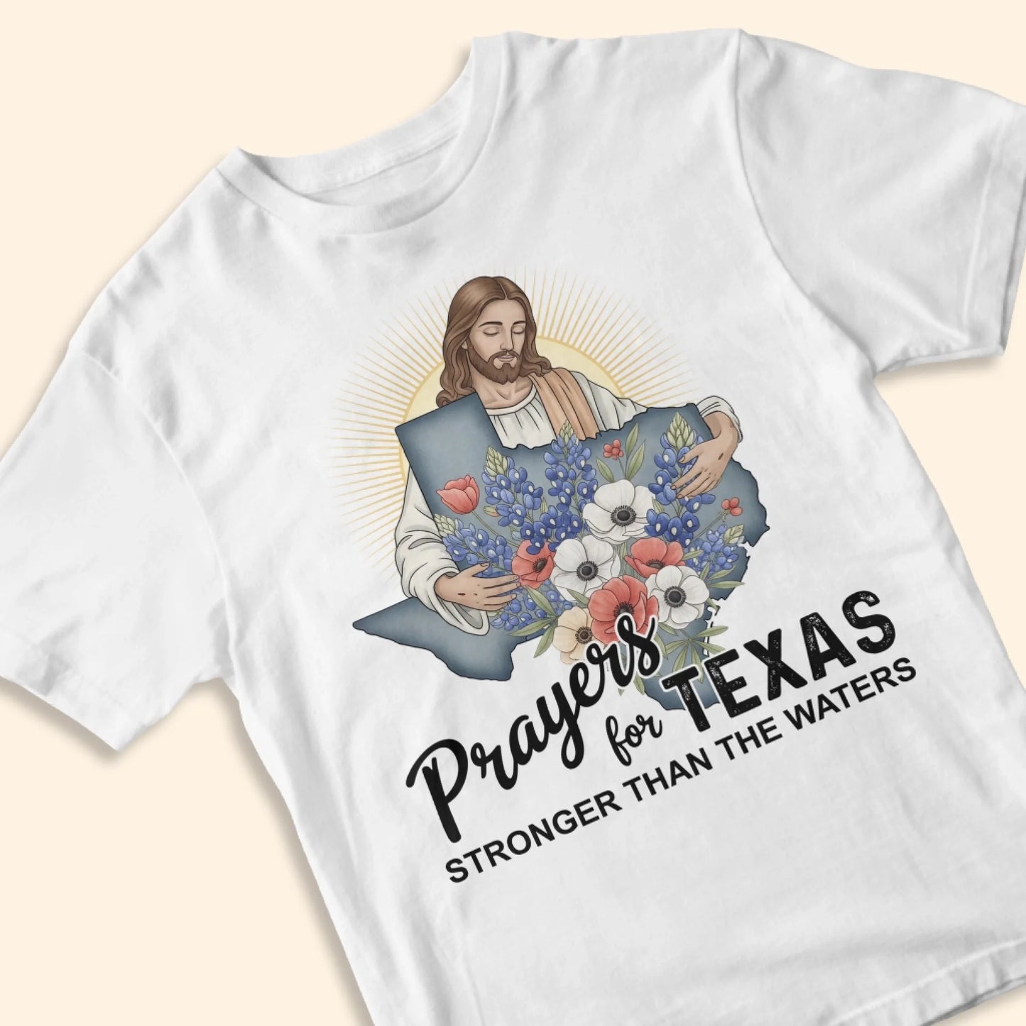 Stronger Than The Waters - Pray For Texas T-Shirt - Custom Choo