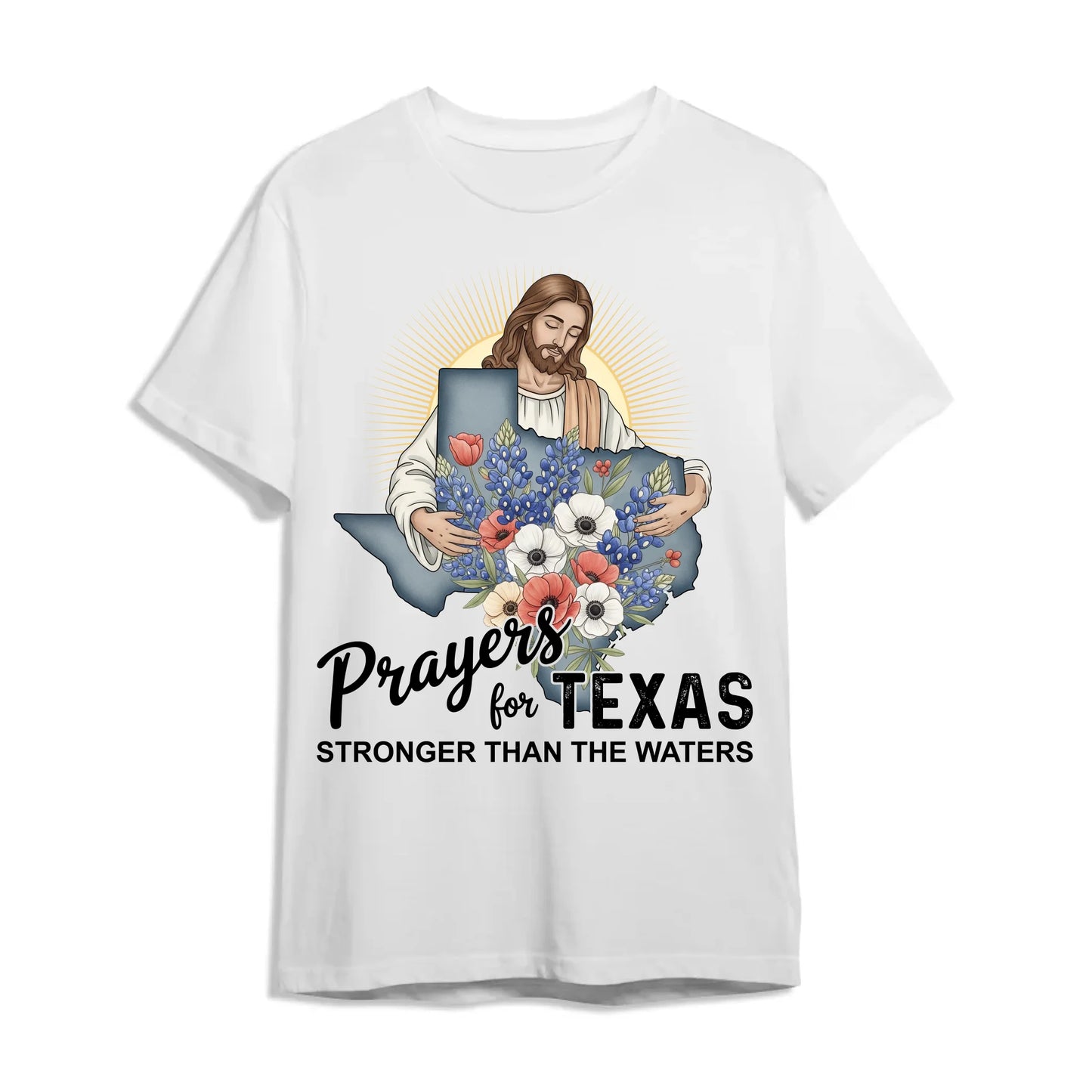 Stronger Than The Waters - Pray For Texas T-Shirt - Custom Choo