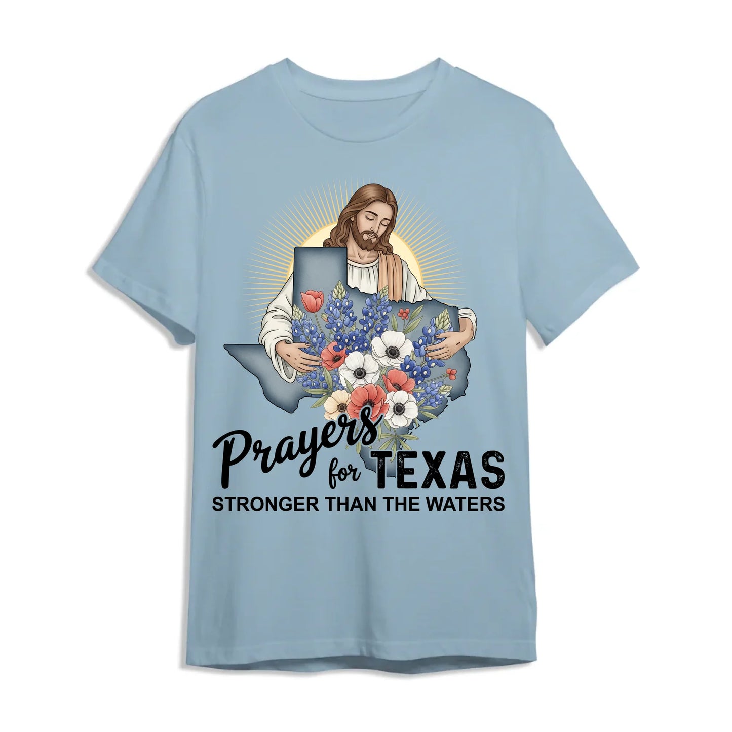 Stronger Than The Waters - Pray For Texas T-Shirt - Custom Choo