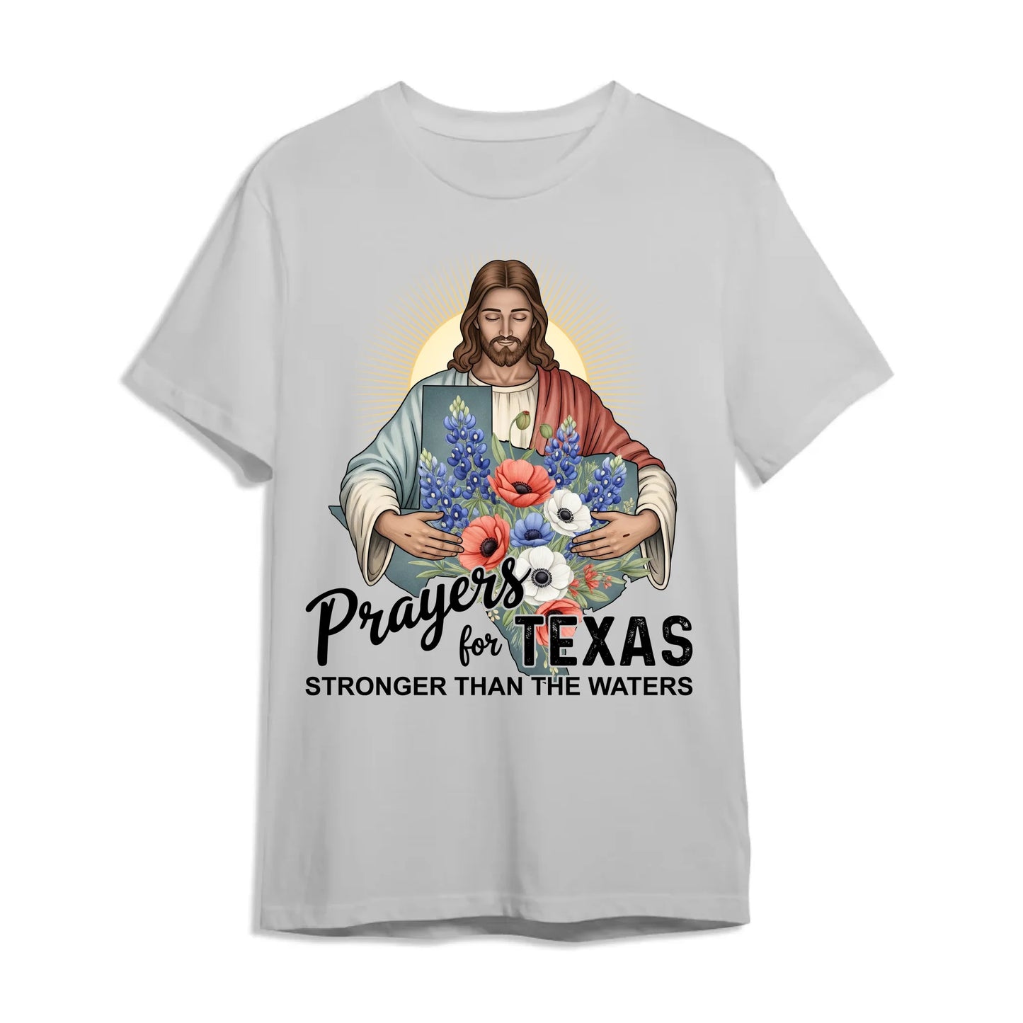 Jesus Watches Over Texas - Pray for Texas T-Shirt - Custom Choo