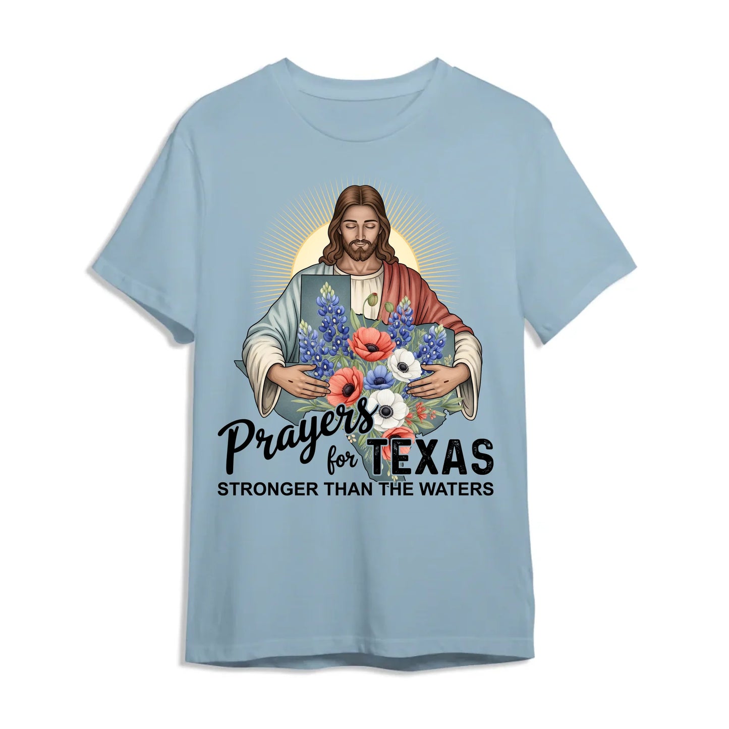 Jesus Watches Over Texas - Pray for Texas T-Shirt - Custom Choo