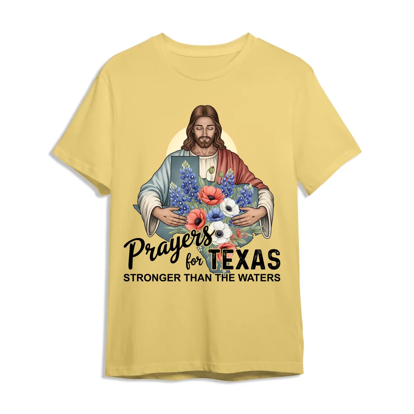 Jesus Watches Over Texas - Pray for Texas T-Shirt - Custom Choo
