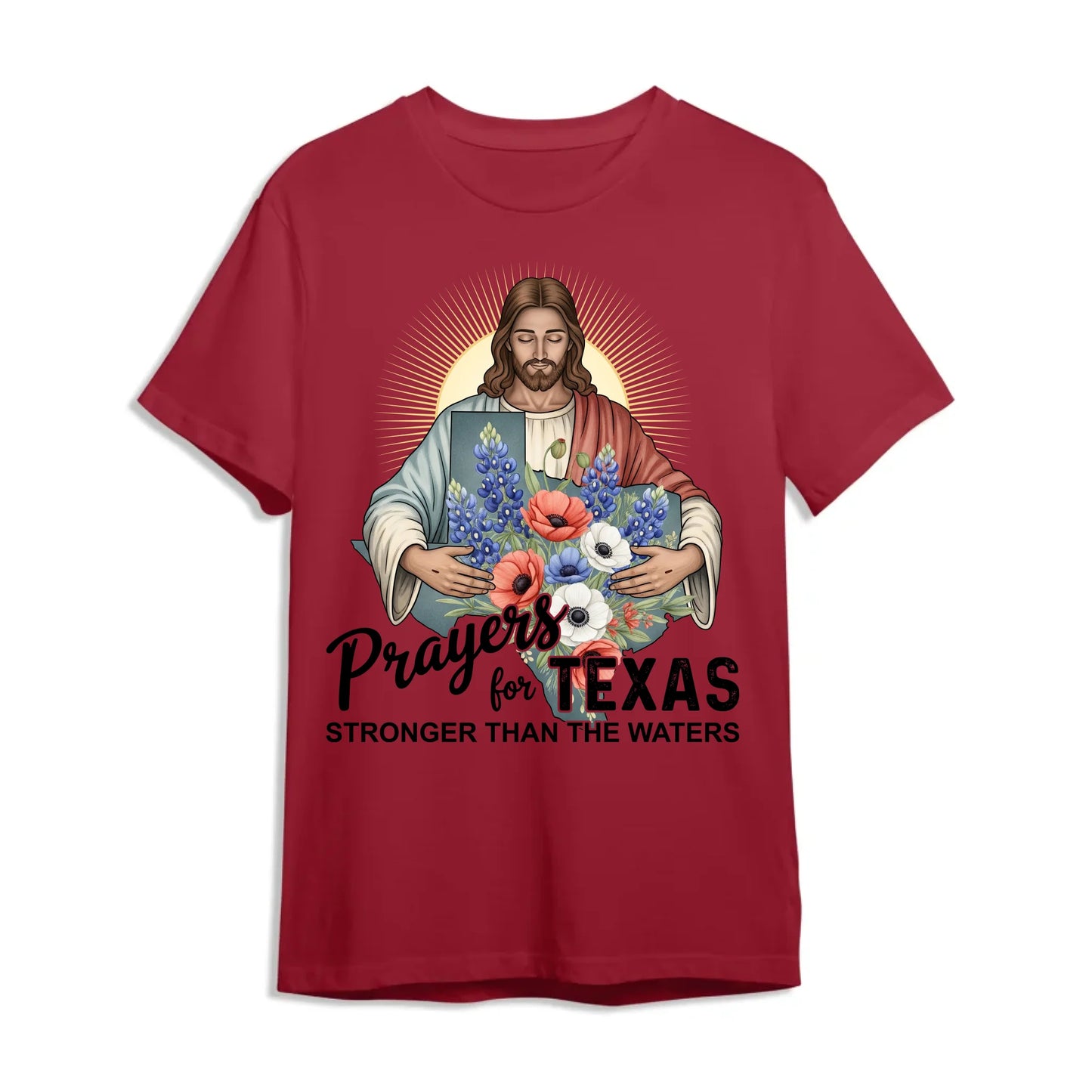 Jesus Watches Over Texas - Pray for Texas T-Shirt - Custom Choo